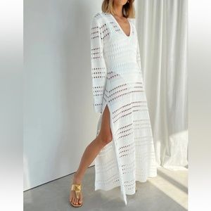 Vita Grace - Summer Dress - Nina Luxe Knitted Dress - White - U.K. - Size S